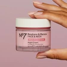 No7 Restore & Renew Face & Neck Night Cream 50ml | Anti-Aging Skincare
